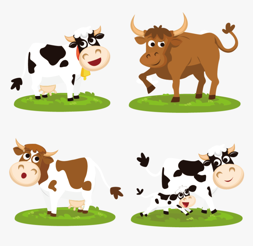 Beef Cartoon Clip Art - Cartoon Cow Free Png, Transparent Png, Free Download