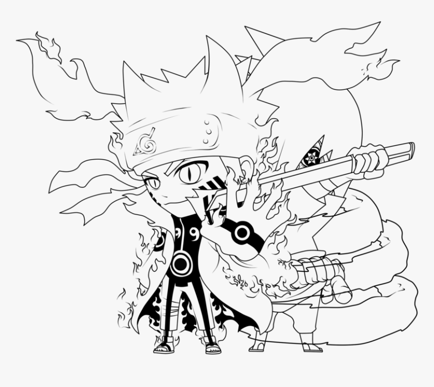 Click To See Printable Version Of Naruto And Sasuke - Sasuke Y Naruto Para Colorear, HD Png Download, Free Download
