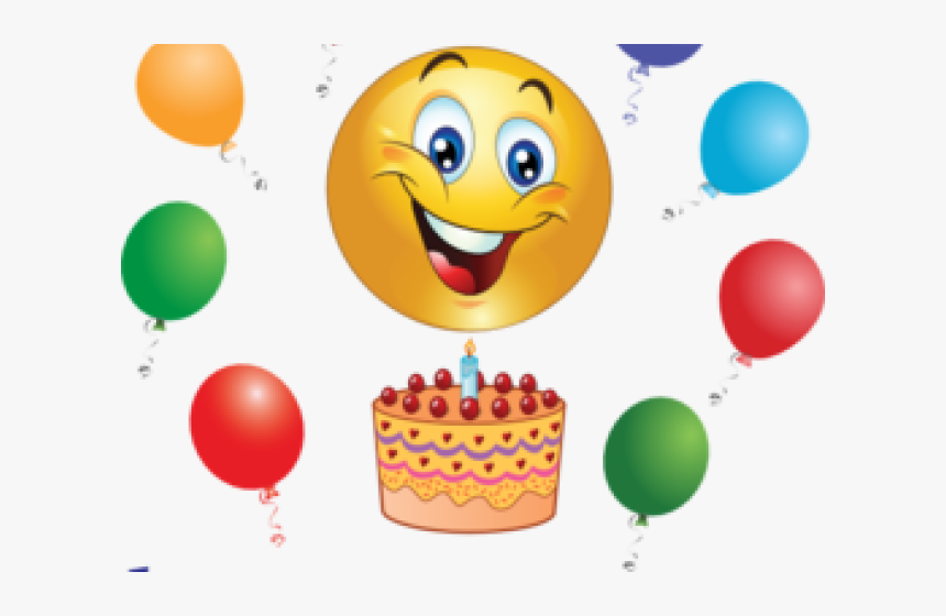 Emoji Clipart Celebration - Smiley Happy Birthday Emoji, HD Png Download, Free Download