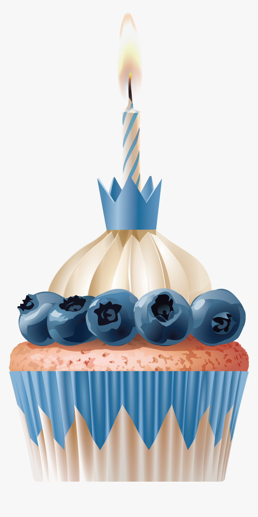 Transparent Birthday Cupcakes Clipart - Blue Transparent Birthday Cakes, HD Png Download, Free Download