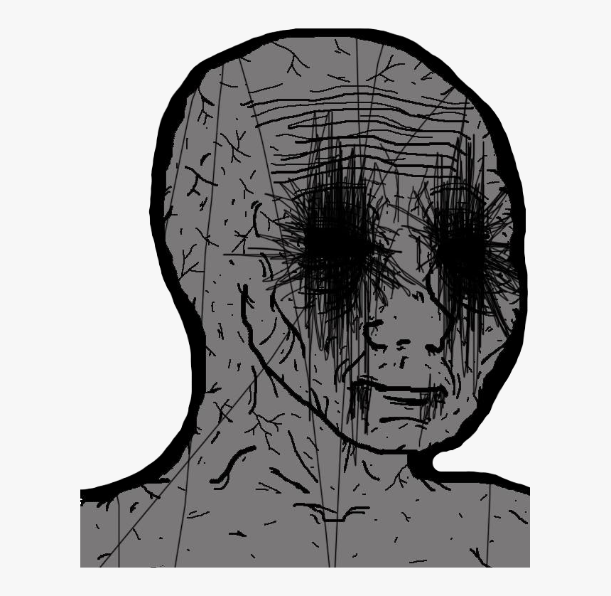 Images/wojaks/grey Wojak Black Eyes - Wojak Black Eyes, HD Png Download, Free Download