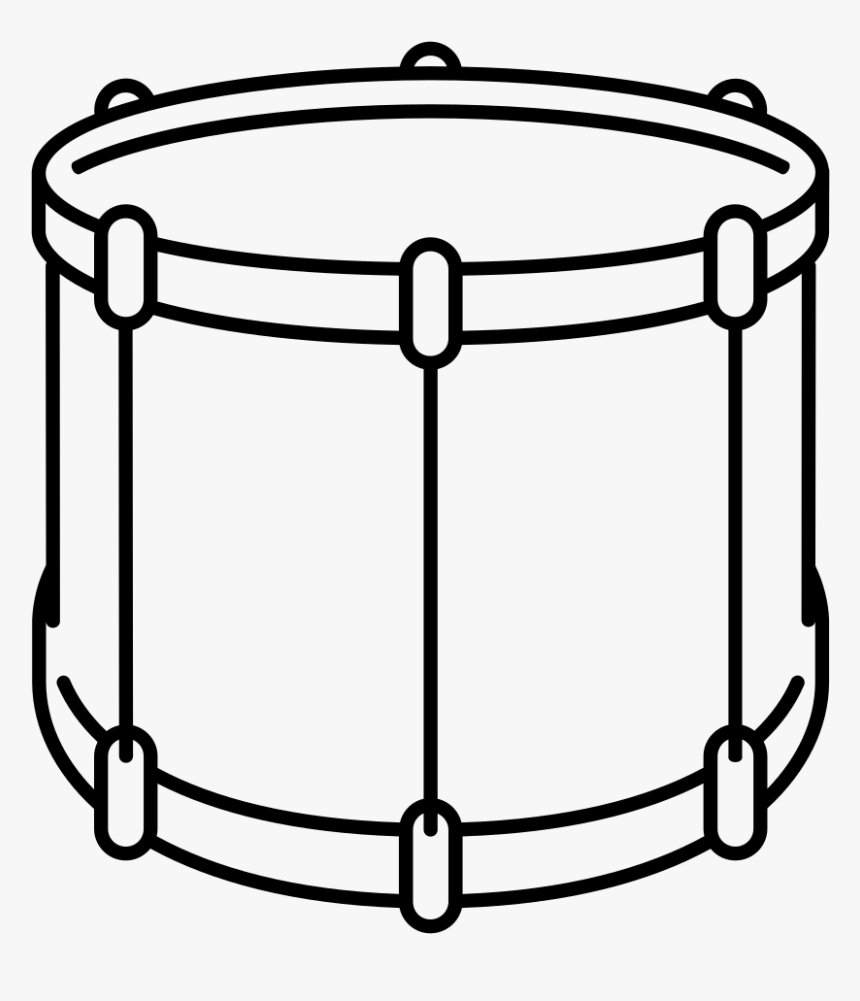 Percussion Instrument Clipart Black And White - Marching Snare Drum Drawing, HD Png Download, Free Download