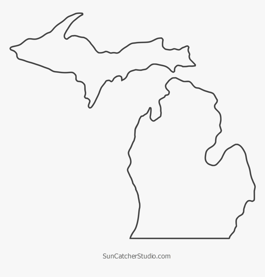 Printable Outline Of Michigan, HD Png Download, Free Download