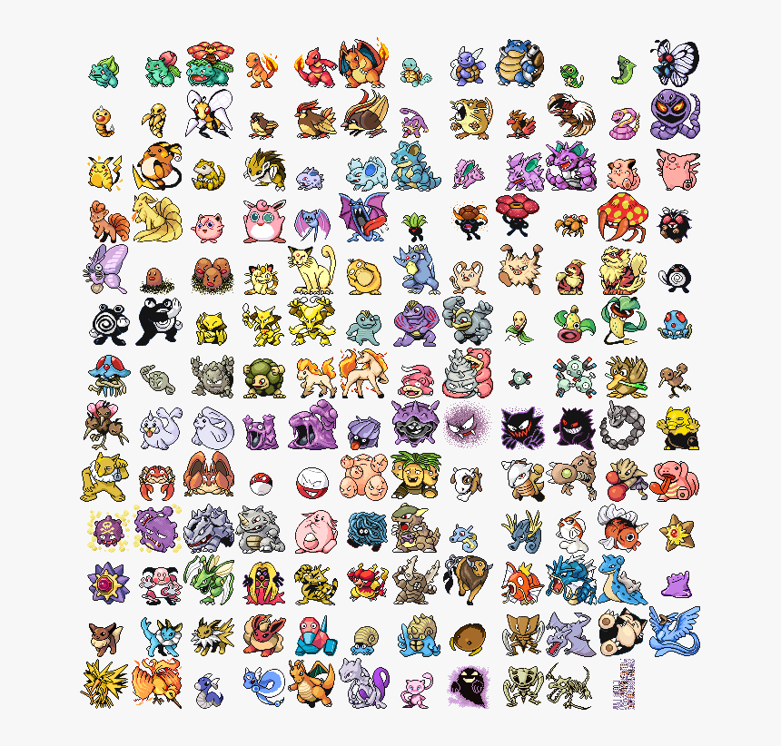 Pokemon Gen 1 Original Sprites, HD Png Download, Free Download