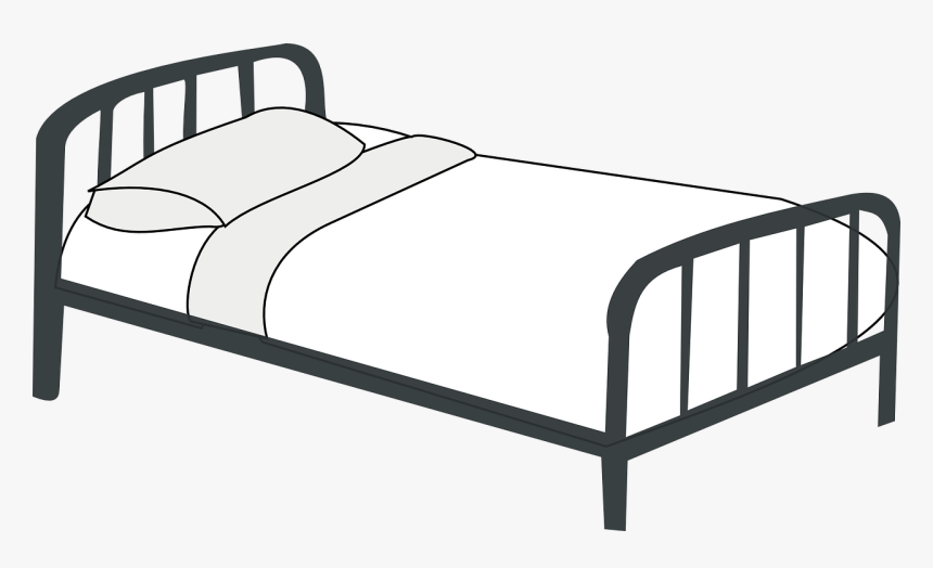 Bed, Hotel, Pillow, Neat, White, Metal - Bed Clipart Black And White, HD Png Download, Free Download