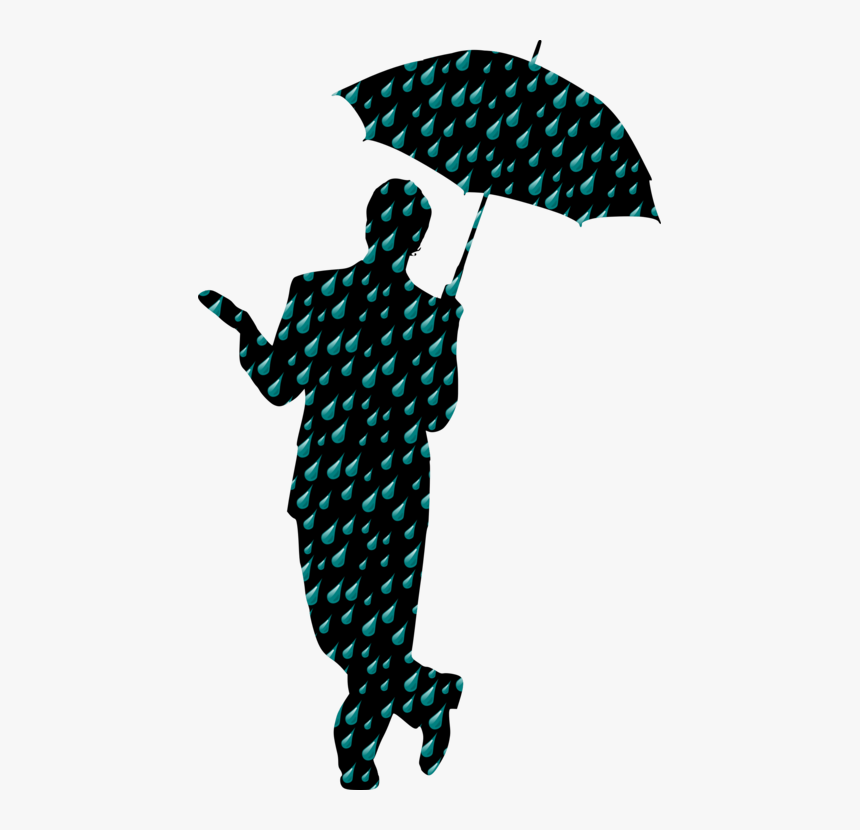 Umbrella Clipart Person - Silhouette Man With Umbrella, HD Png Download, Free Download