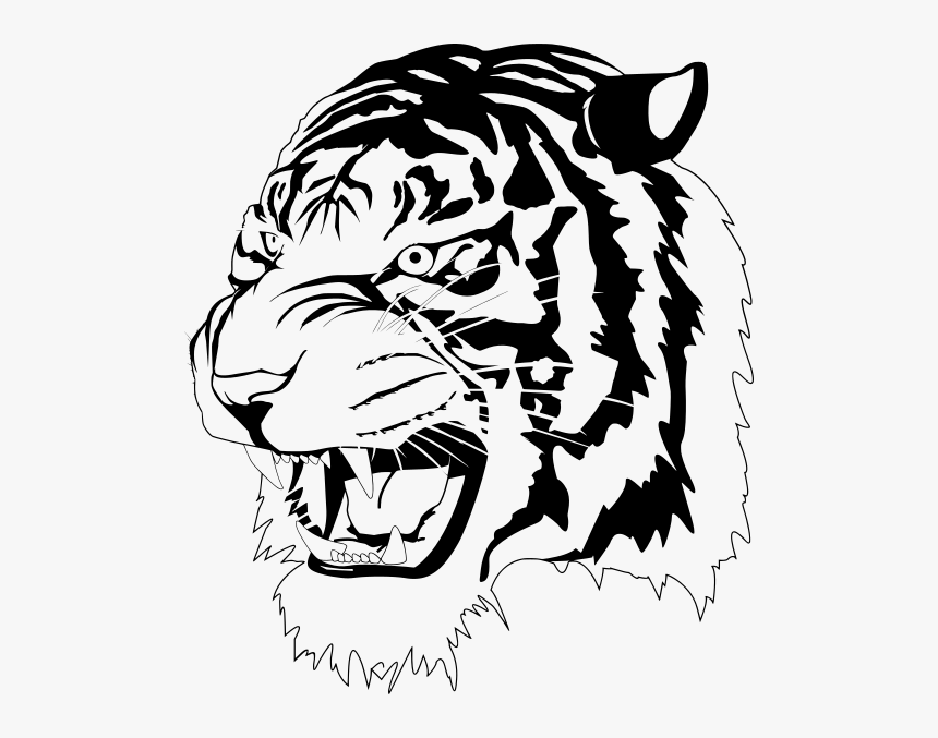 Black And White Tiger Mascot Logo, HD Png Download, Free Download
