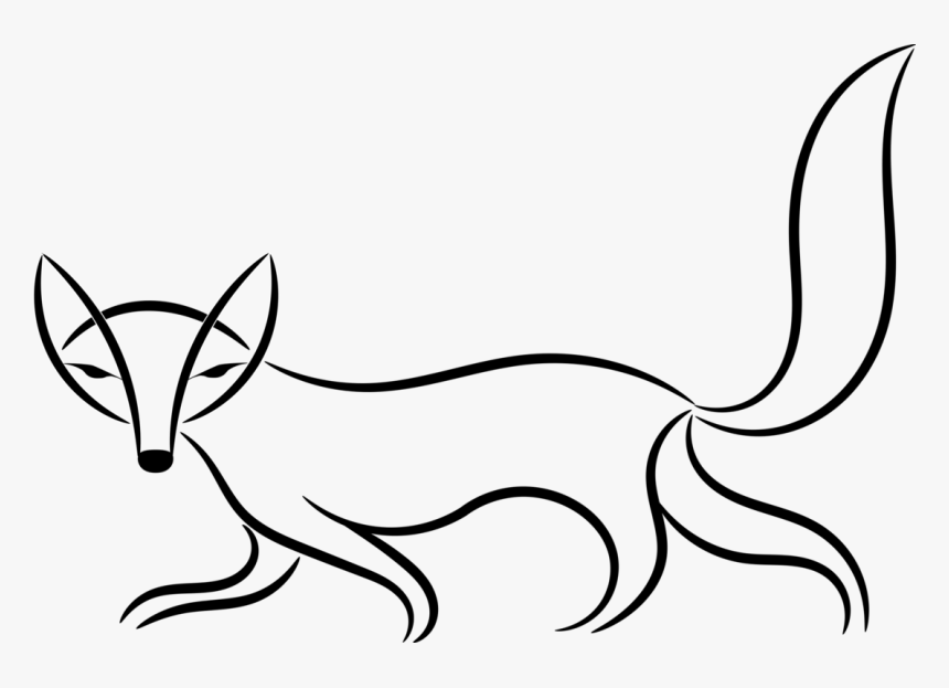 Monochrome - Fox Clipart Black And White Png, Transparent Png, Free Download