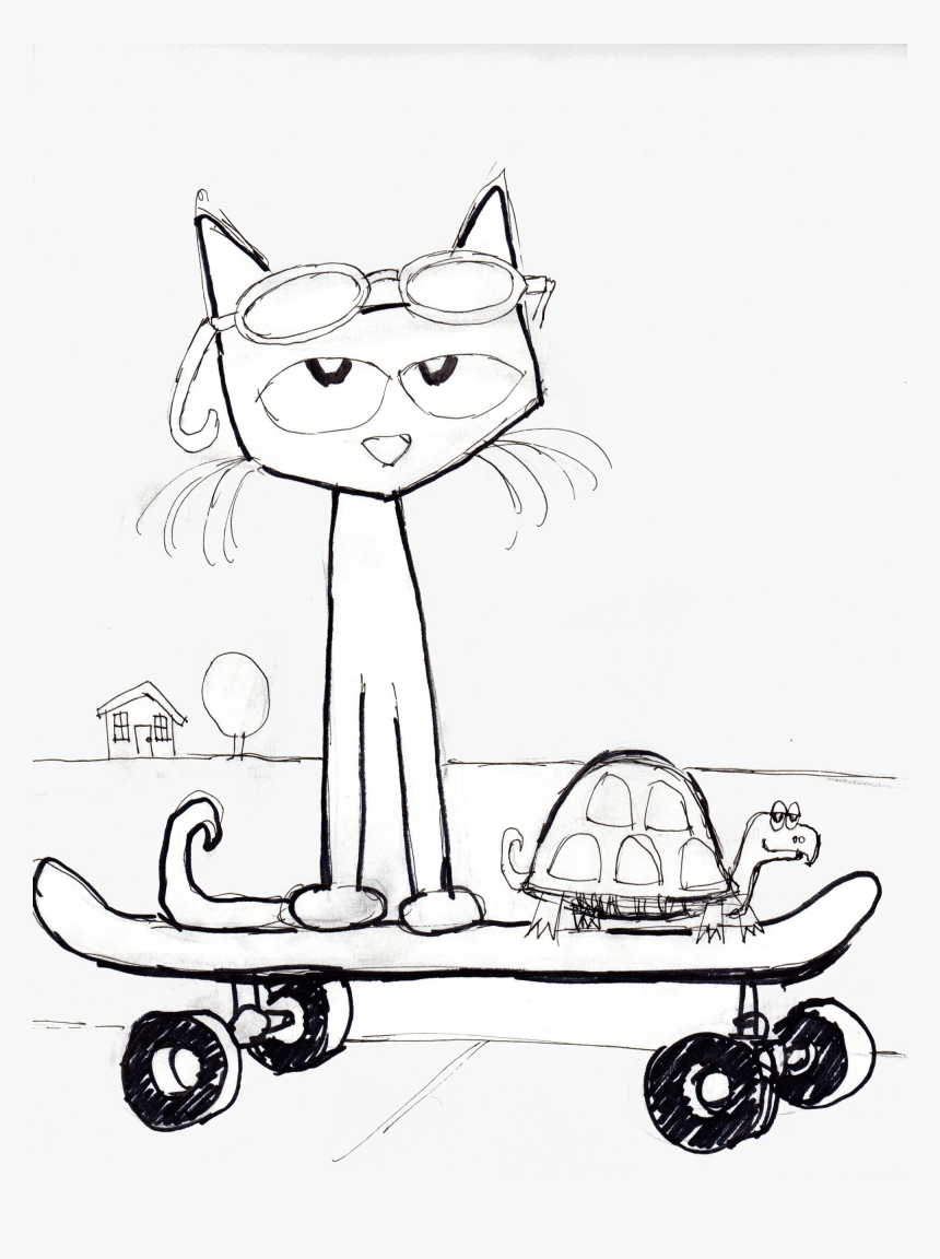 Pete The Cat Clipart Black And White Clipartsgramcom - Pete The Cat Magic Sunglasses Coloring Page, HD Png Download, Free Download