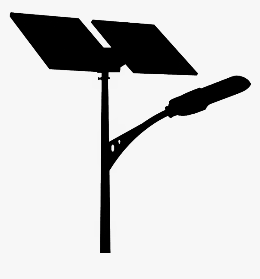 Solar Street Light Silhouette - Solar Street Light Clipart, HD Png Download, Free Download