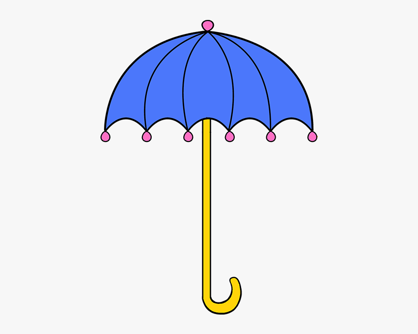 Drawing Object Umbrella - Draw A Umbrella, HD Png Download, Free Download