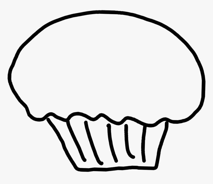 Watermelon - Slice - Clipart - Black - And - White - Cupcake Clipart Black And White, HD Png Download, Free Download