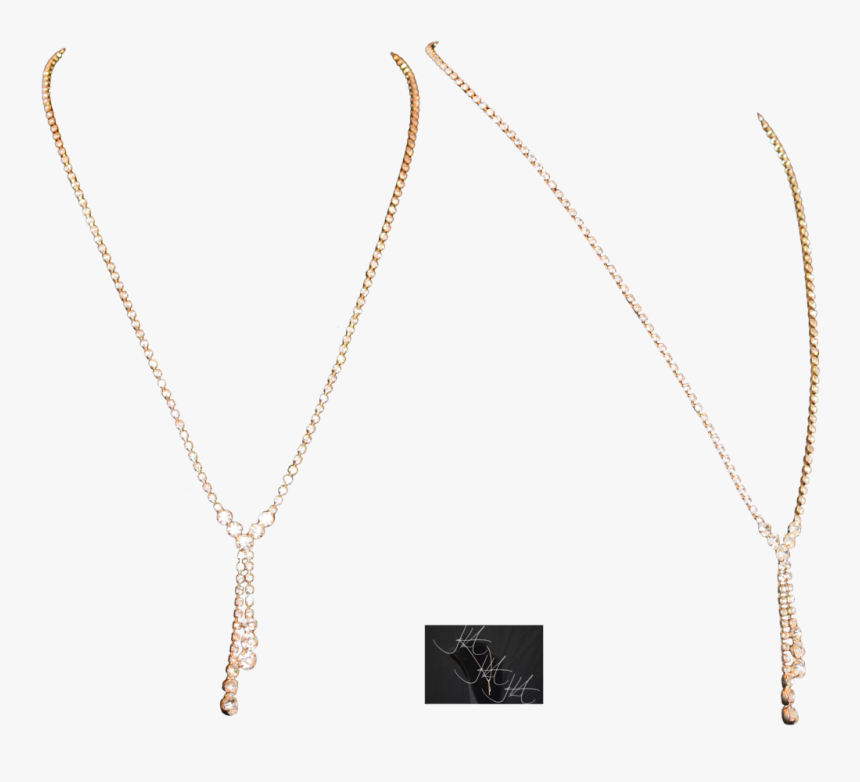 Gold And Crystal Long Necklace Photo - Gold Chain Necklace Clipart Png, Transparent Png, Free Download