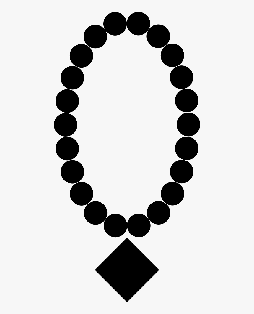 Pearl Necklace With Diamond Pendant - Png Necklace Clipart Black And White, Transparent Png, Free Download