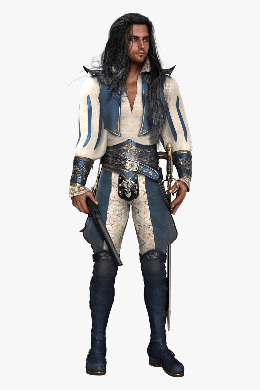 Man Musketeer Blue And White - Medieval Man Png, Transparent Png, Free Download