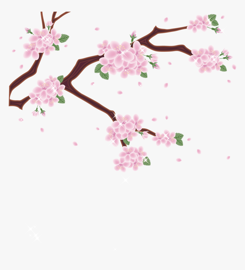 Transparent Cherry Blossom Png - Ветка Сакуры На Фоне Горы, Png Download, Free Download