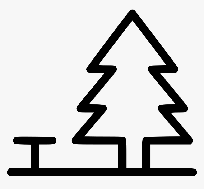 Park Bench Rest Tree Forest - Transparent Christmas Tree Outline, HD Png Download, Free Download