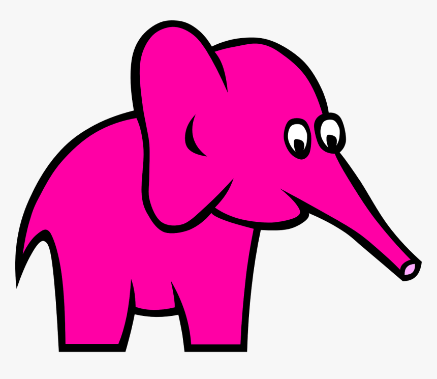 Animated Elephant Black And White, HD Png Download - kindpng