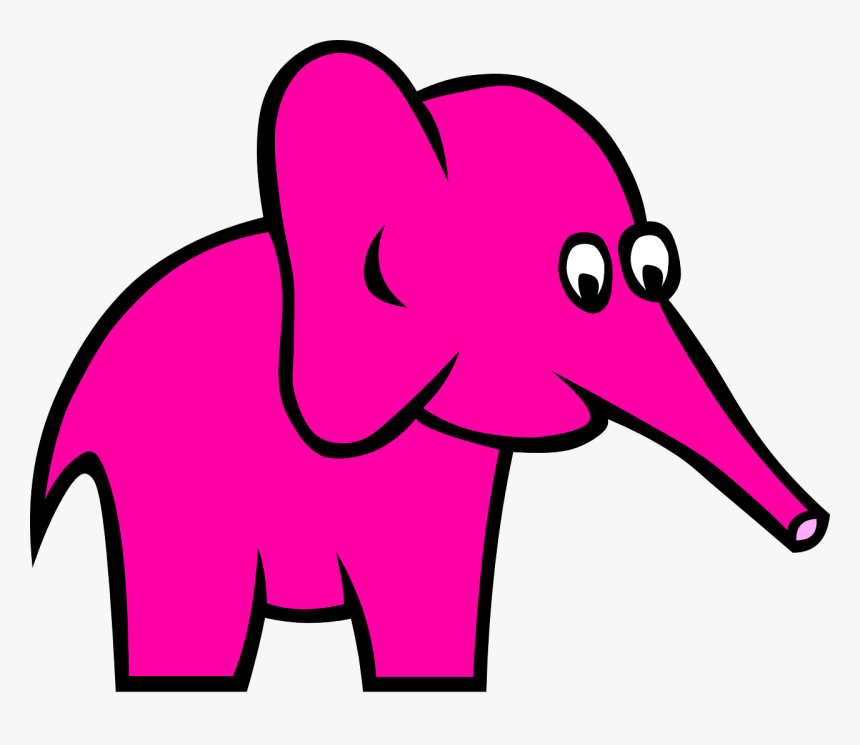 Animated Elephant Black And White, HD Png Download, Free Download