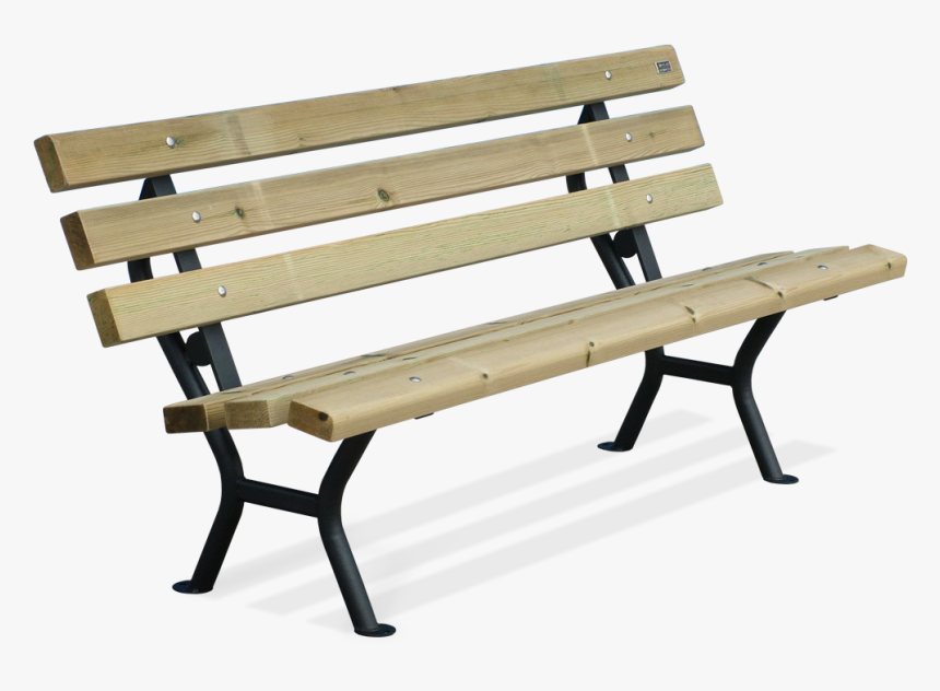 Street Furniture Bench Made Of Steel And Wooden Planks, - Disegno Panchina Png, Transparent Png, Free Download