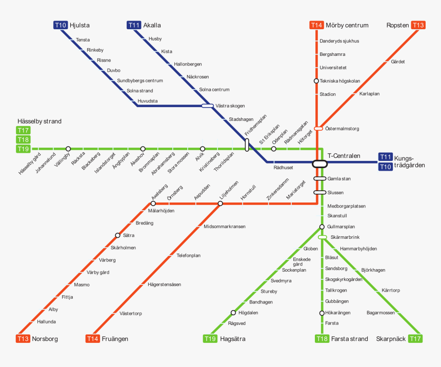 Stockholm Metro Map 2018, HD Png Download, Free Download