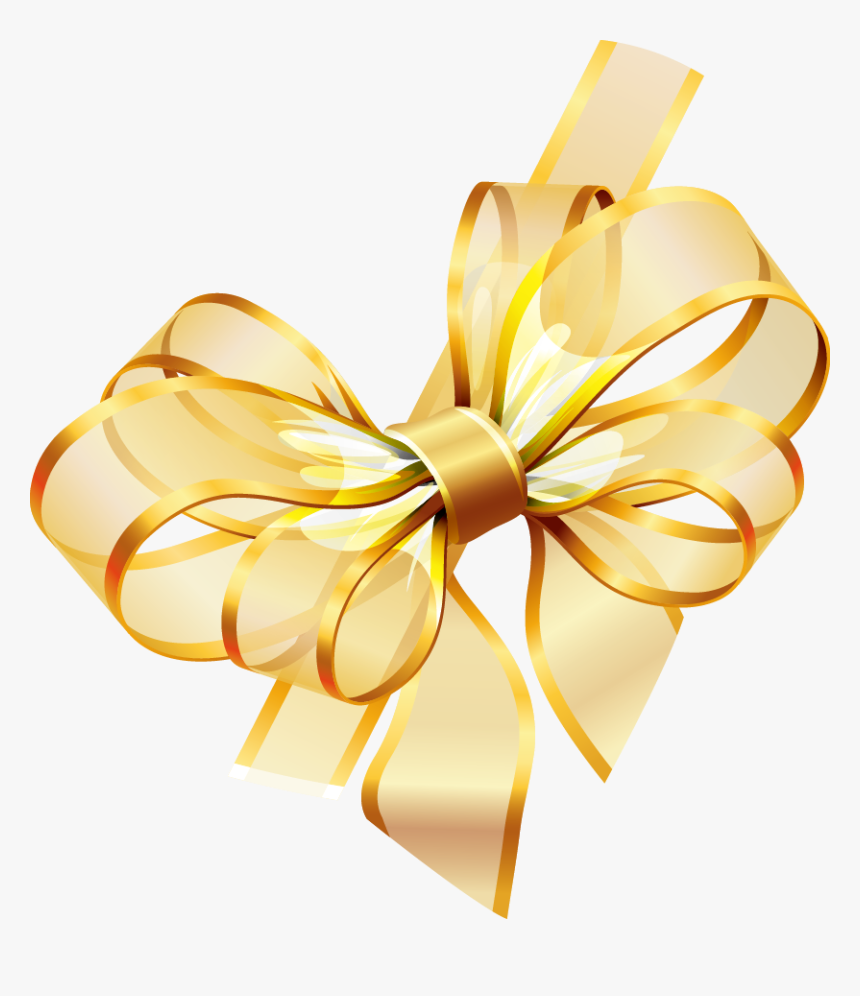 Ribbon Gold Clip Art - Transparent Background Gold Ribbon Png, Png Download, Free Download