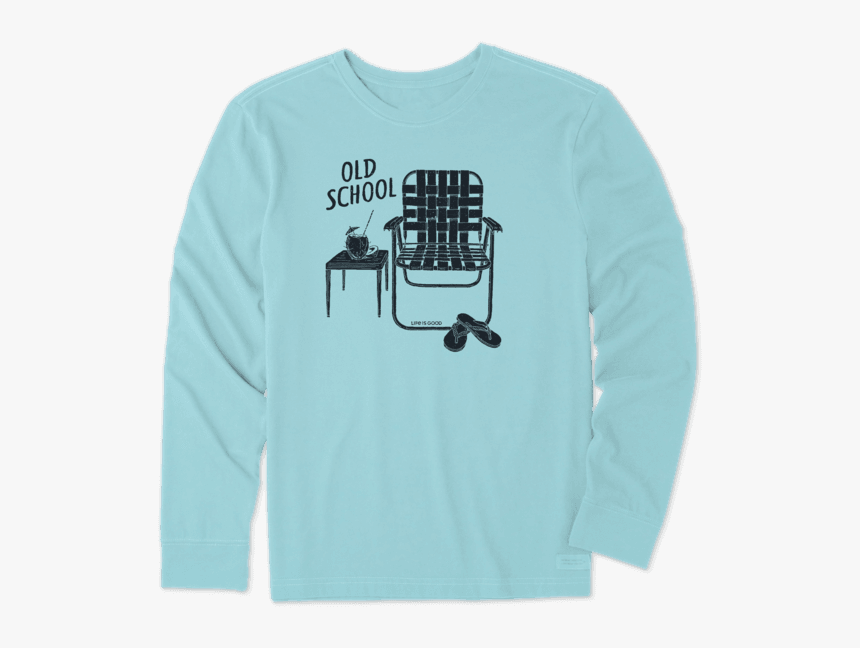 Men"s Old School Beach Chair Long Sleeve Crusher Tee - Sweatshirt, HD Png Download, Free Download