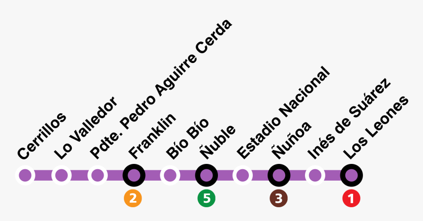 Mapa Línea 6 Metro De Santiago - Linea 6 Metro Santiago, HD Png Download, Free Download