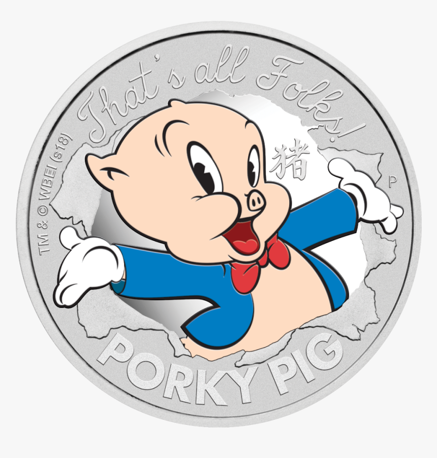 Silver Numis Looney Tunes Porky Pig 2019 1 Oz - Porky Pig Chinese New Year, HD Png Download, Free Download