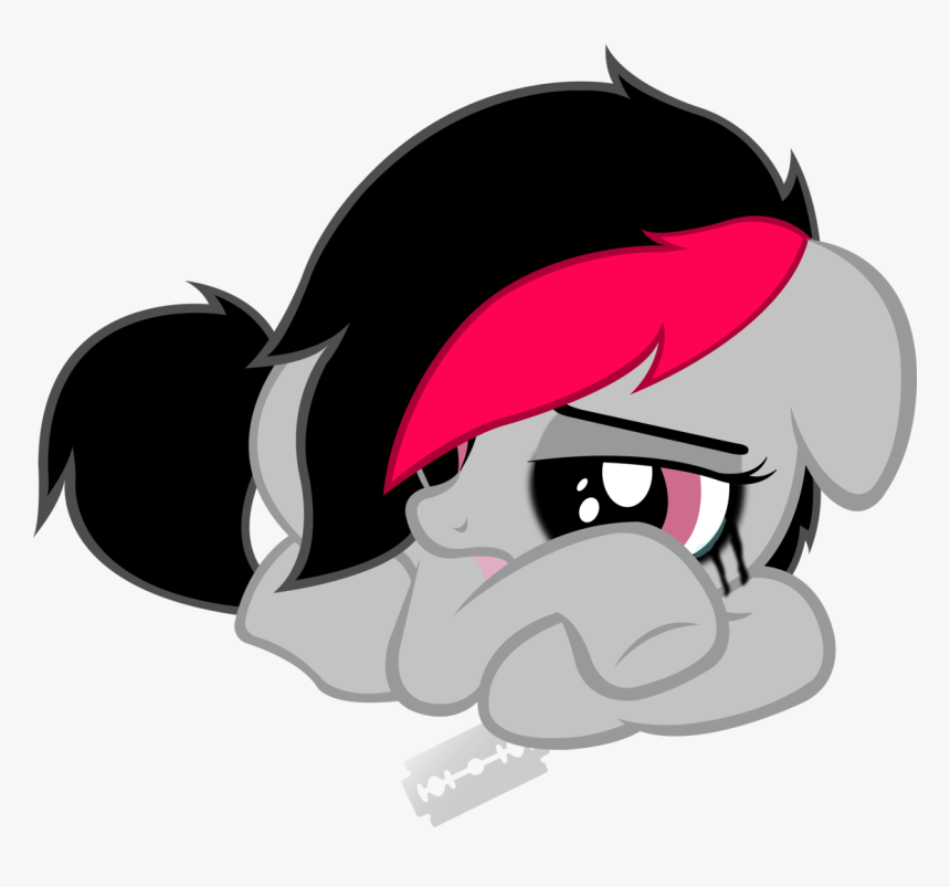 Razor Drawing Sad - My Little Pony Emo Oc, HD Png Download, Free Download