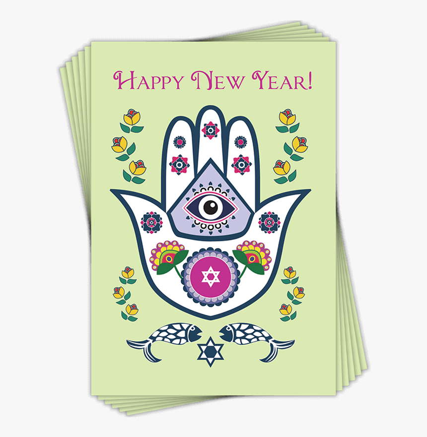 Jewish Hamsa Hand Amulet - Jewish New Year Cards 2018, HD Png Download, Free Download