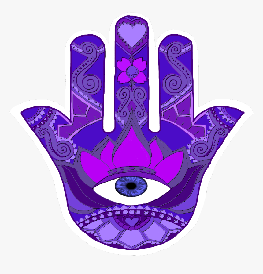 #hamsa #hand #eye #drawing #purple #mandala #natnat7w - Illustration, HD Png Download, Free Download