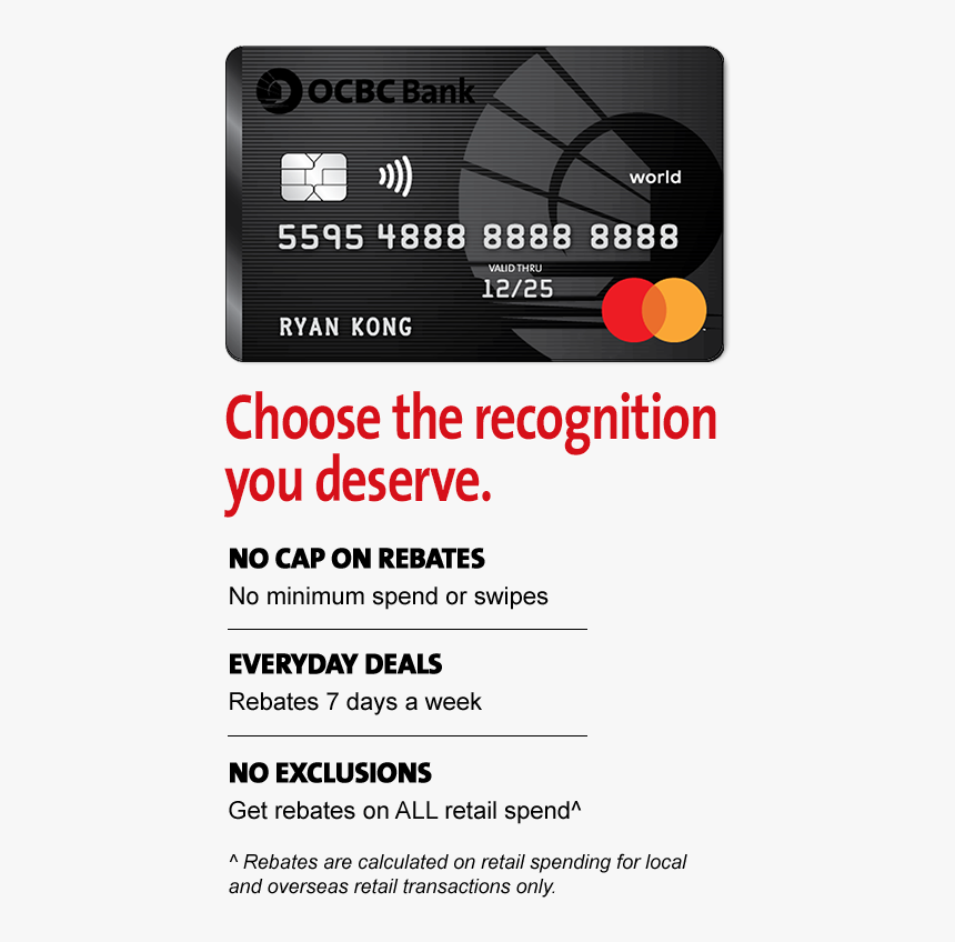 Ocbc World Master Card, HD Png Download, Free Download