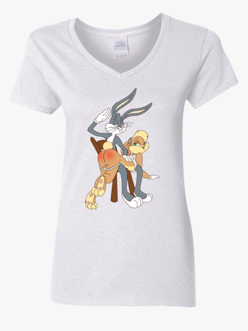 Bad Bunny Ladies V Neck T Shirt - Bugs Bunny Spanking Lola T Shirts, HD Png Download, Free Download