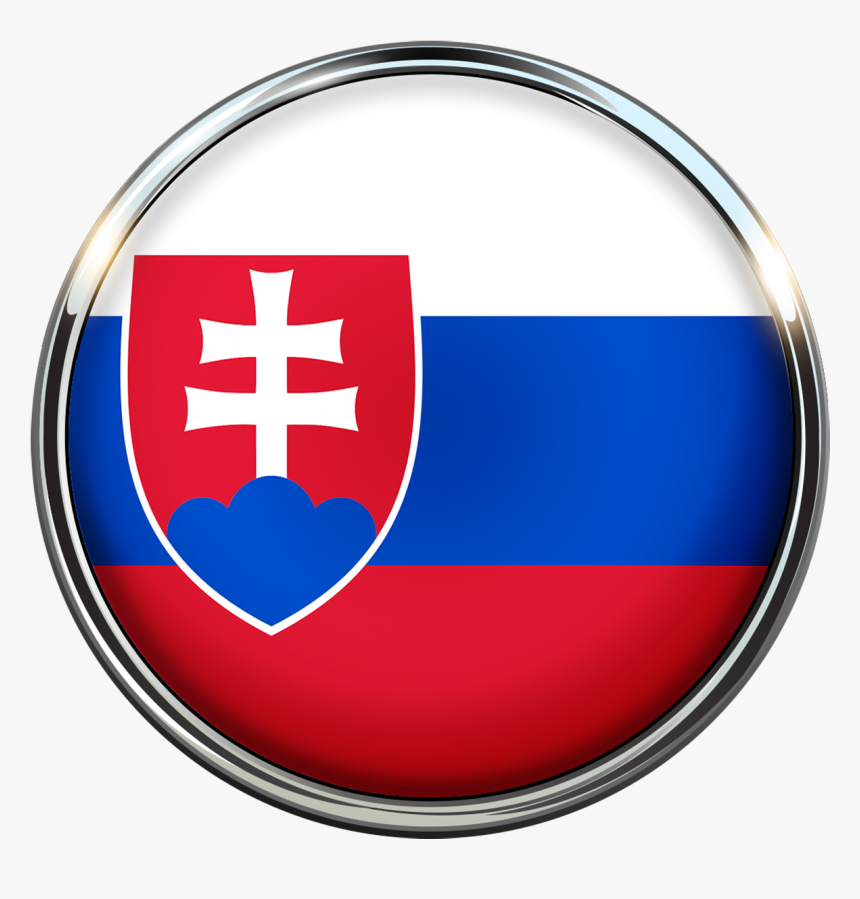 Slovakia Flag Circle Slovak Flag Png Image - Red White And Blue Flag With Symbol, Transparent Png, Free Download