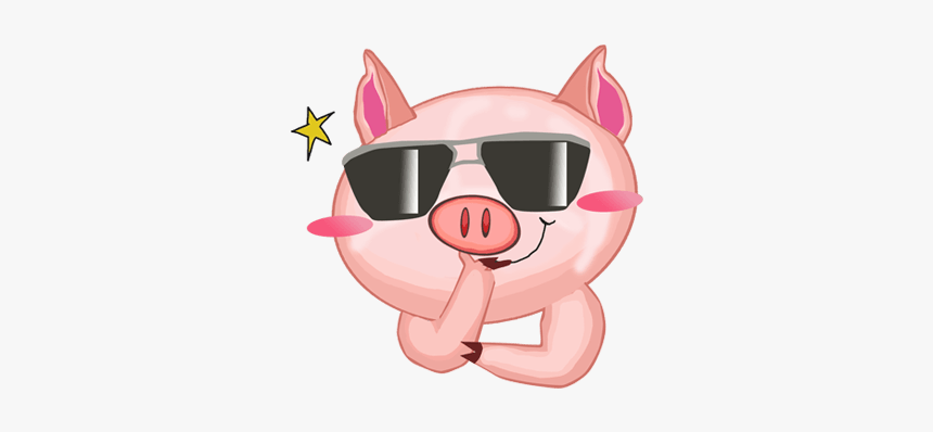 Mlg Sunglasses Transparent Background - Animated Cartoon Cute Pig, HD Png Download, Free Download