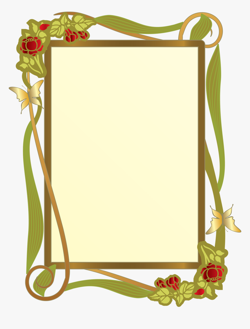 Retro Rose Frame - Picture Frame, HD Png Download, Free Download