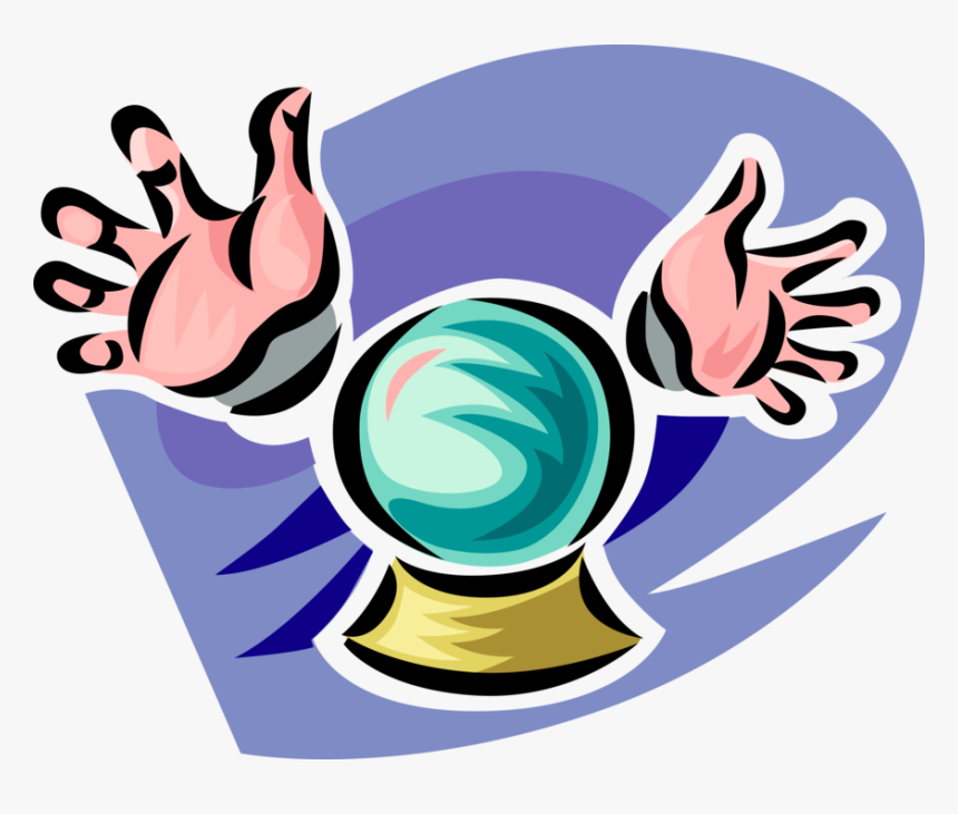 Vector Illustration Of Crystal Ball Orbuculum Glass - Fortune Teller Clip Art, HD Png Download, Free Download