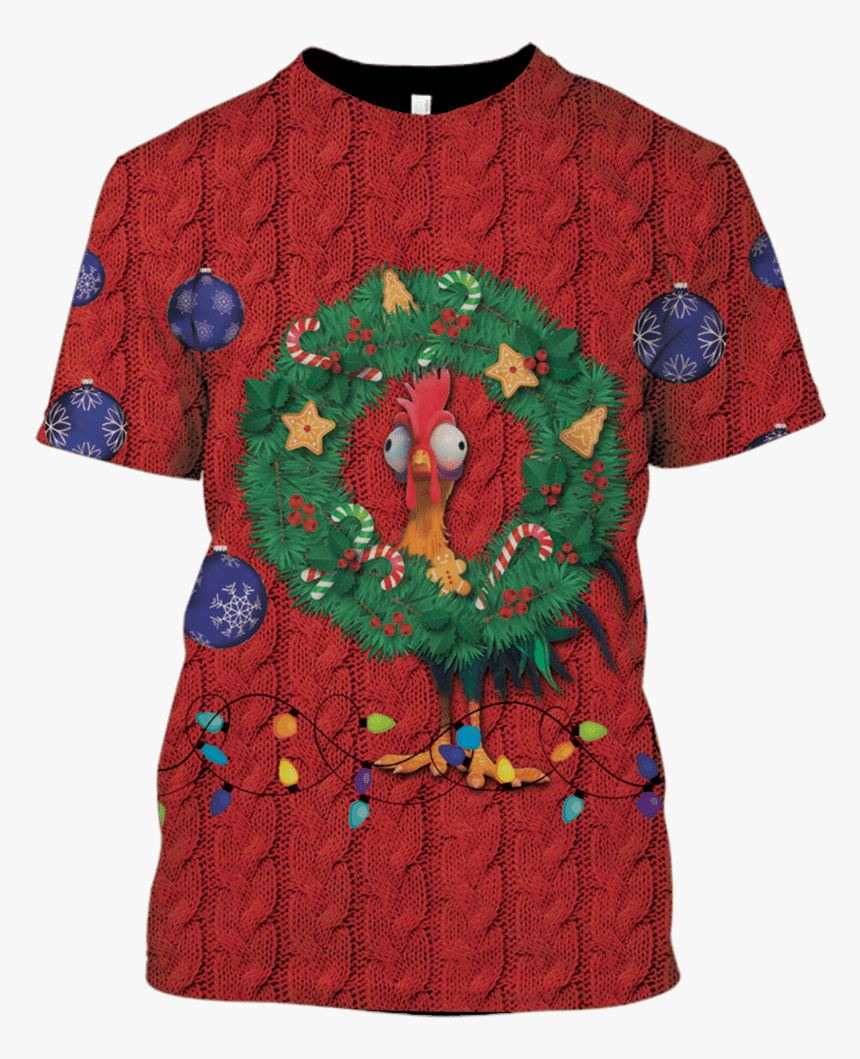 Gearhuman 3d Heihei Chicken In Christmas Day Custom - T-shirt, HD Png Download, Free Download