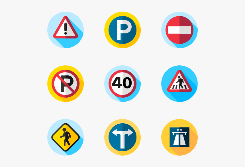 Clip Art Road Sign Free Vector - Traffic Sign Icon Png, Transparent Png, Free Download