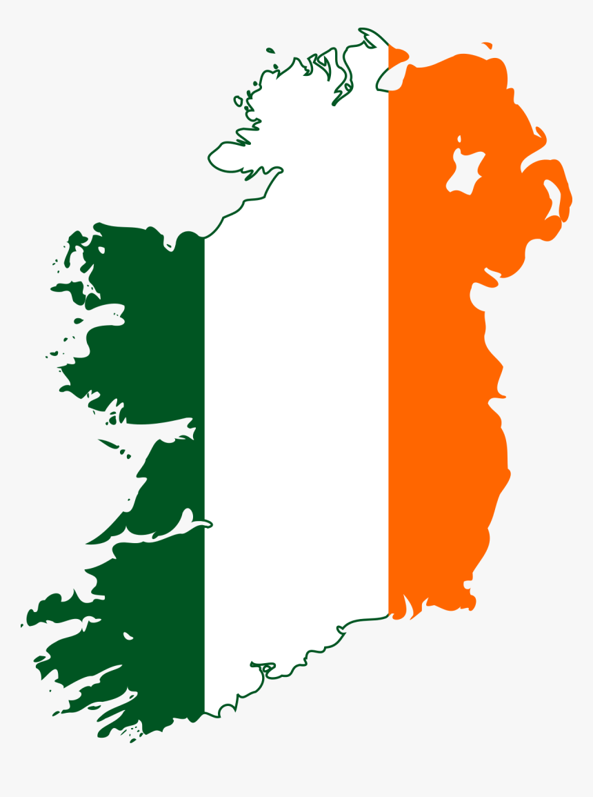 Map Irish Of National Flag Ireland Clipart - Ireland Flag Map, HD Png Download, Free Download