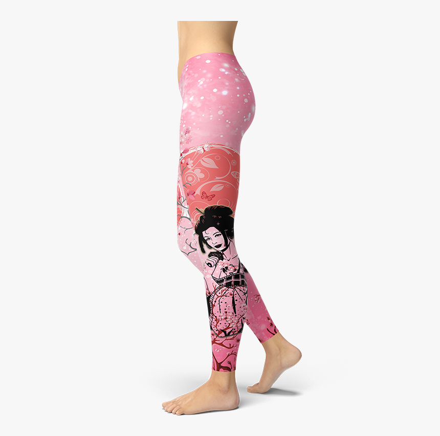 Japanese Cherry Blossom Leggings Pink Yoga Gym Fitness - Sportswear, HD Png Download, Free Download