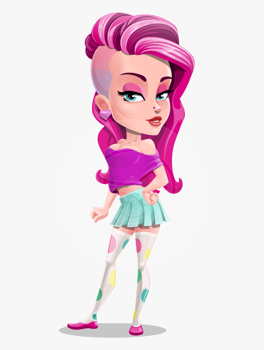 Cartoon,doll,clip Art,illustration,fashion Character,graphics,style - Rebel Cartoon Character, HD Png Download, Free Download