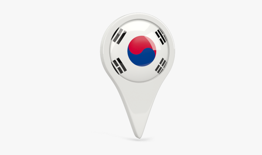 Round Pin Icon - South Korea Flag Pin, HD Png Download, Free Download