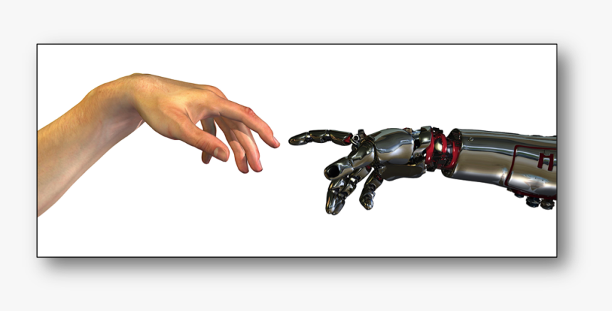 Robot Hand Monkey Hand Reaching , Png Download - Human And Robot Hands, Transparent Png, Free Download