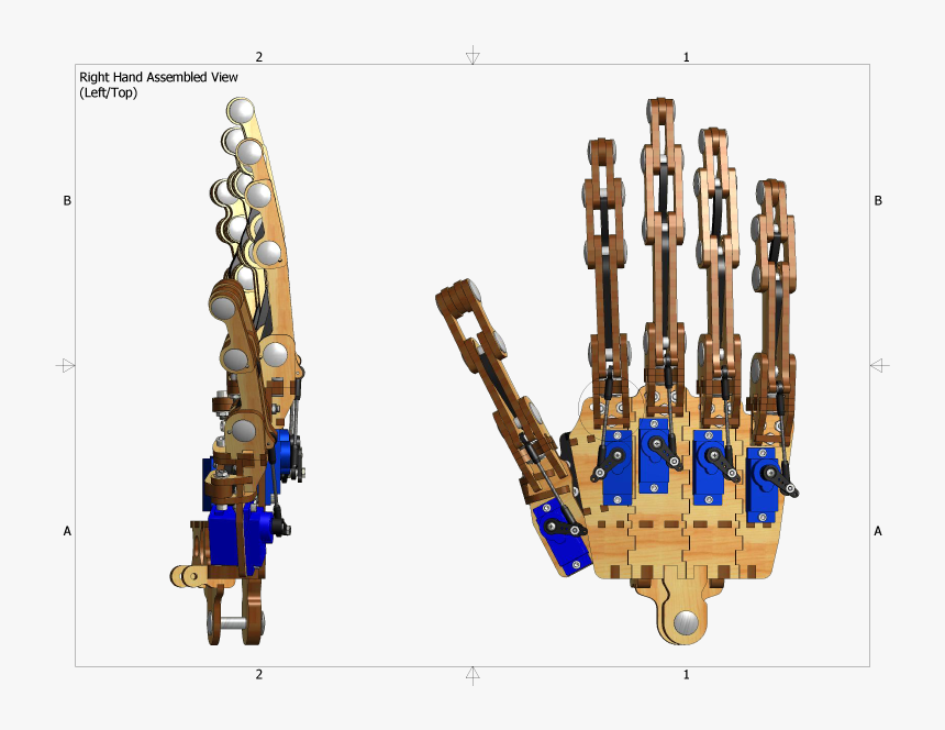 Right Hand Assembly Left-top - Laser Cut Robot Hand, HD Png Download, Free Download