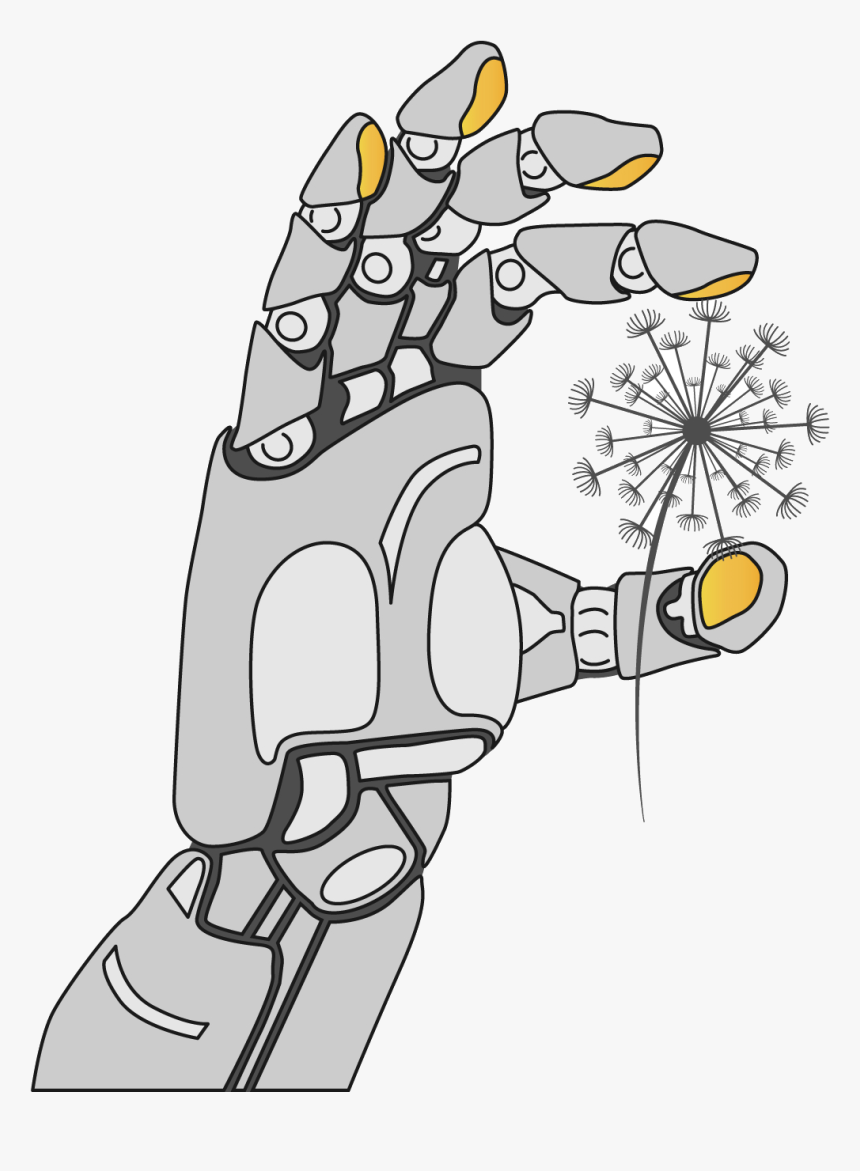 Presentation Robot Hand Flower Hp - Cartoon, HD Png Download, Free Download