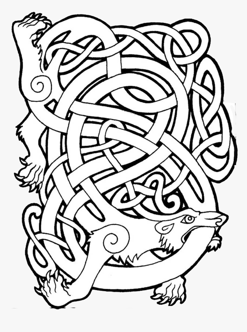 A Tattoo Commission Of Two Stylized Celtic Fox Head, - Viking Celtic Patterns, HD Png Download, Free Download