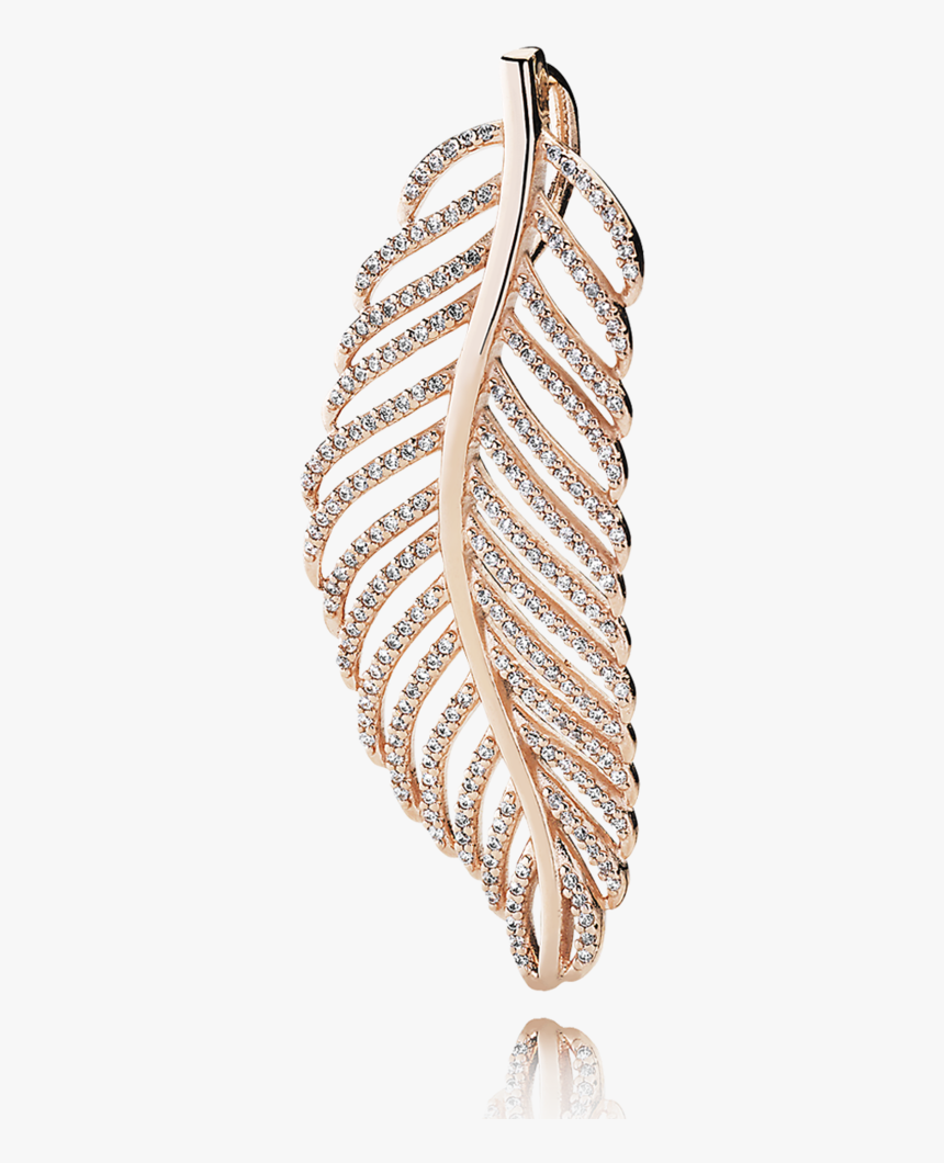 Feather Drawing Rose Gold - Pandora Rose Feather Pendant, HD Png Download, Free Download
