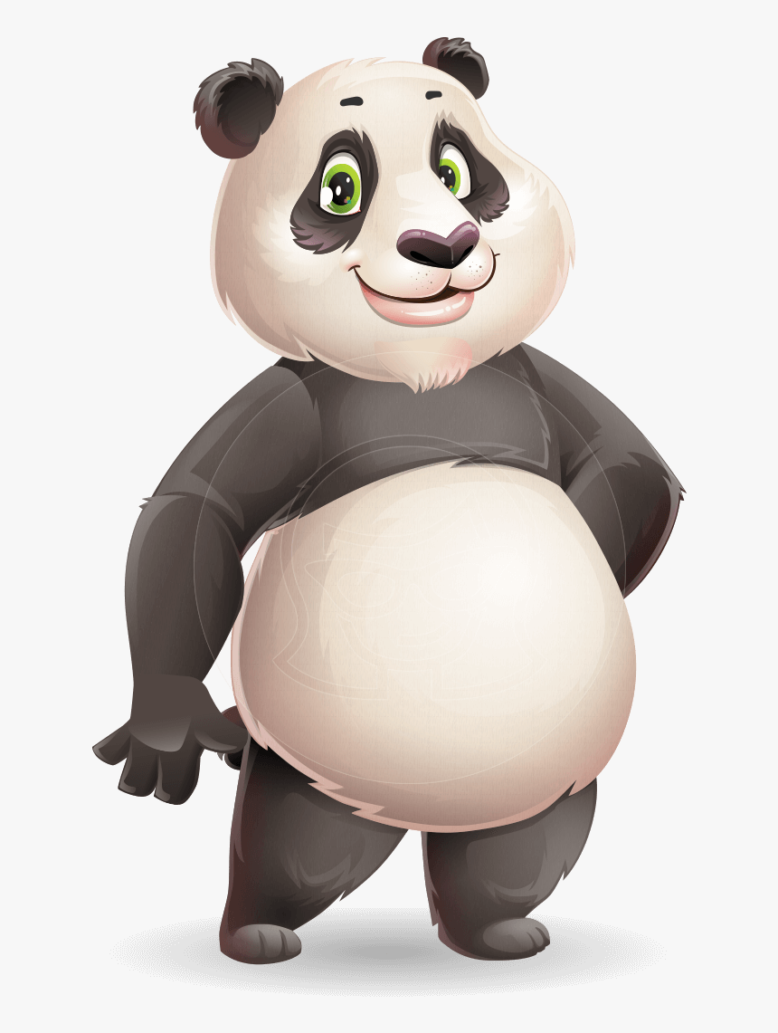 Cute Panda Vector Cartoon Character - Panda Vector Cute Cartoon, HD Png Download, Free Download